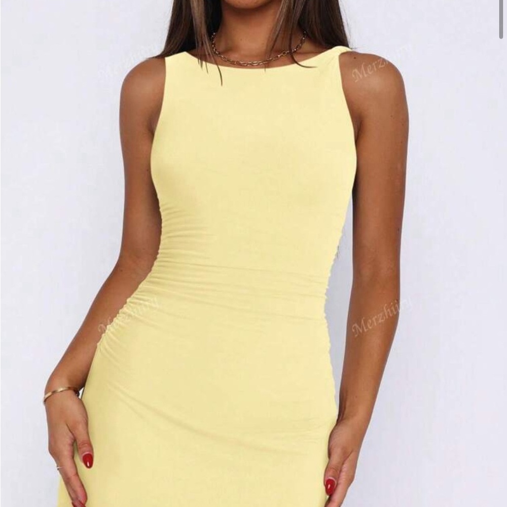 Macy's Vibrant Yellow Midi Dress